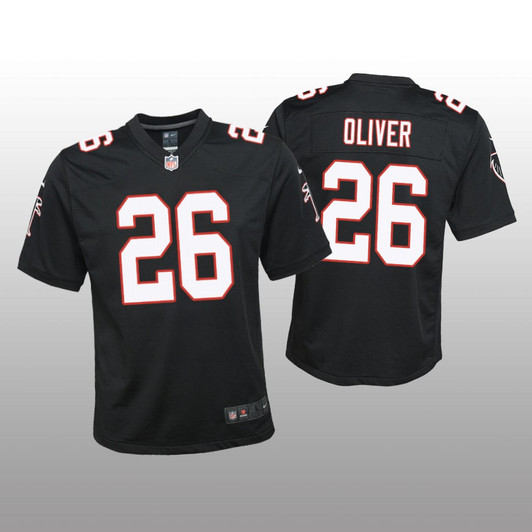 [FULLY STITCHED] Atlanta Falcons Isaiah Oliver Black Throwback Style 2 Limited Football Jersey 