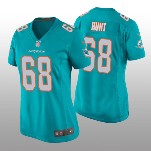 [FULLY STITCHED] Miami Dolphins Aqua Draft Robert Hunt Limited Football Jersey 