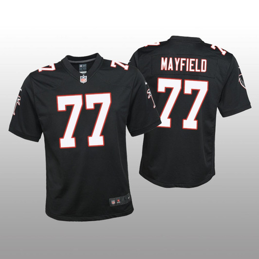 [FULLY STITCHED] Atlanta Falcons Jalen Mayfield Black Throwback Style 2 Limited Football Jersey 