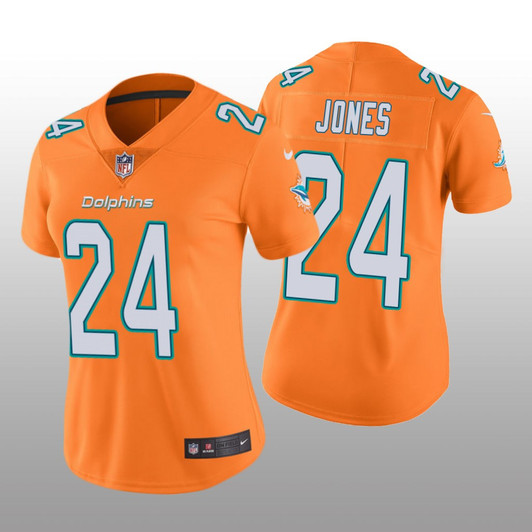 [FULLY STITCHED] Miami Dolphins Byron Jones Orange Color Rush Limited Football Jersey 