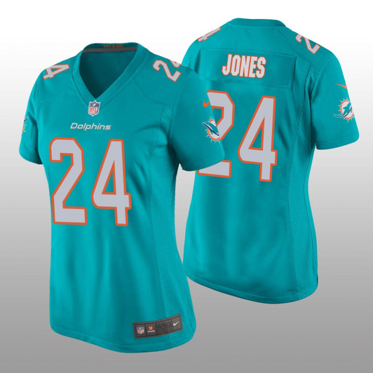 [FULLY STITCHED] Miami Dolphins Byron Jones Aqua Limited Football Jersey 