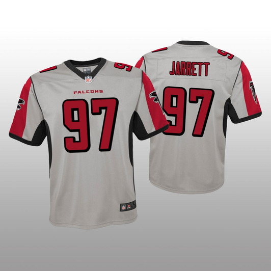 [FULLY STITCHED] Atlanta Falcons Grady Jarrett Silver Inverted Limited Football Jersey 