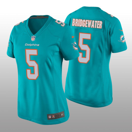 [FULLY STITCHED] Miami Dolphins Teddy Bridgewater Aqua Limited Football Jersey 