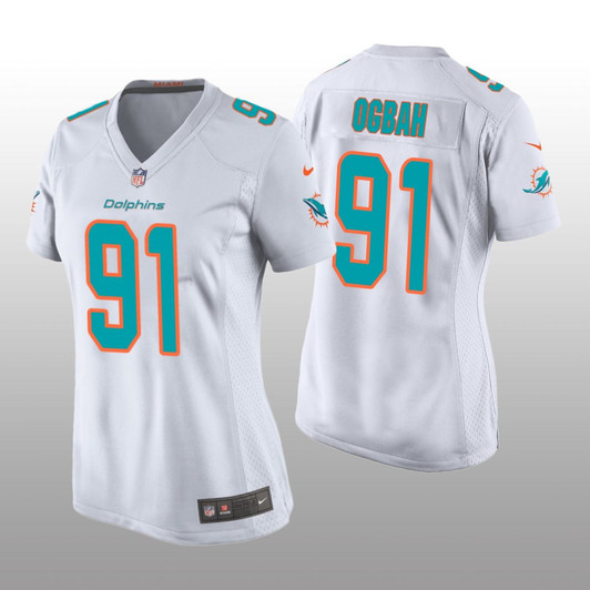 [FULLY STITCHED] Miami Dolphins Emmanuel Ogbah White Limited Football Jersey 