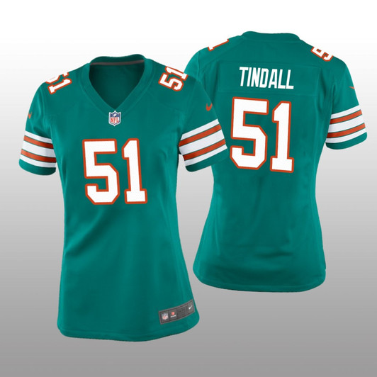 [FULLY STITCHED] Miami Dolphins Channing Tindall Aqua Throwback Limited Football Jersey 
