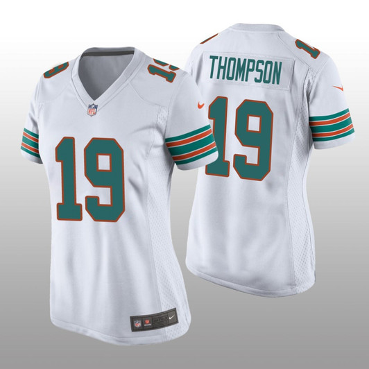 [FULLY STITCHED] Miami Dolphins Skylar Thompson White Throwback Limited Football Jersey 