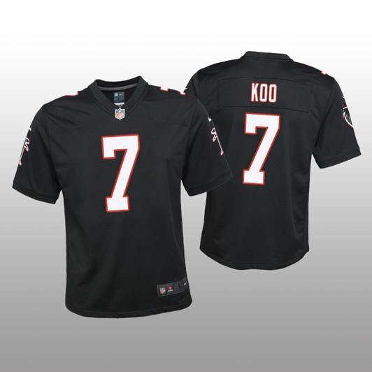 [FULLY STITCHED] Atlanta Falcons Younghoe Koo Black Throwback Limited Football Jersey 
