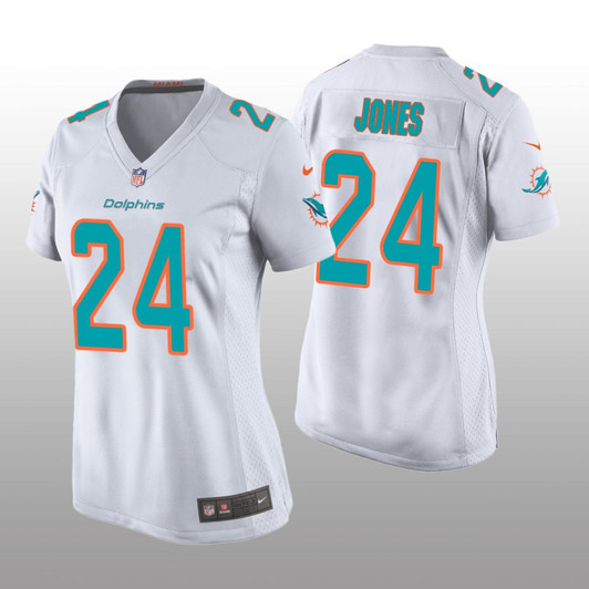 [FULLY STITCHED] Miami Dolphins Byron Jones White Limited Football Jersey 