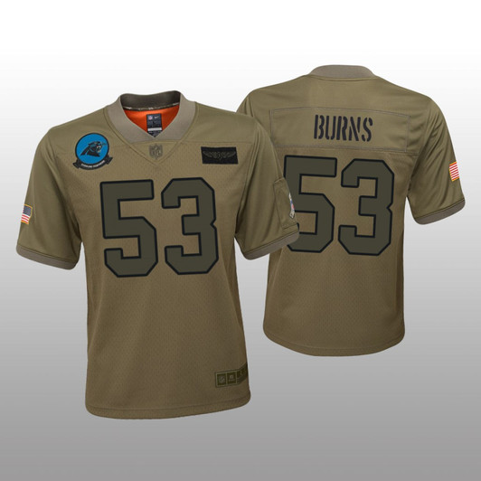[FULLY STITCHED] Carolina Panthers Brian Burns Camo Salute To Service Limited Football Jersey 