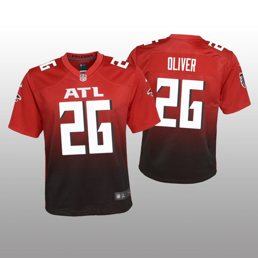 [FULLY STITCHED] Atlanta Falcons Isaiah Oliver Red 2nd Alternate Style 2 Limited Football Jersey 