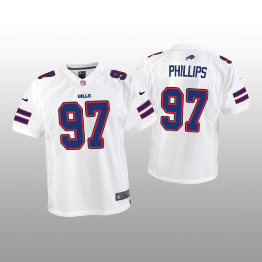 [FULLY STITCHED] Buffalo Bills Jordan Phillips White Limited Football Jersey 