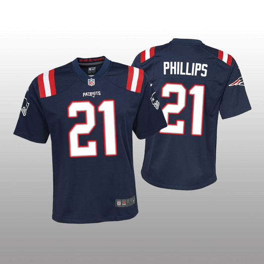 [FULLY STITCHED] New England Patriots Adrian Phillips Navy Style 2 Limited Football Jersey 
