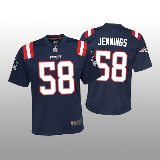 [FULLY STITCHED] New England Patriots Anfernee Jennings Navy Limited Football Jersey 