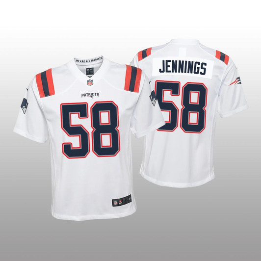 [FULLY STITCHED] New England Patriots Anfernee Jennings White Limited Football Jersey 