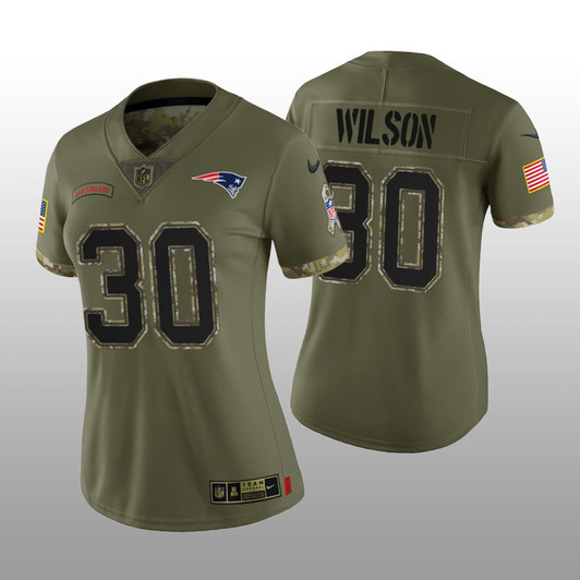 [FULLY STITCHED] New England Patriots Mack Wilson Olive Salute To Service Limited Football Jersey 