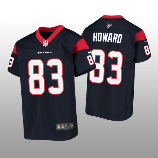 [FULLY STITCHED] Houston Texans OJ Howard Navy Style 2 Limited Football Jersey 