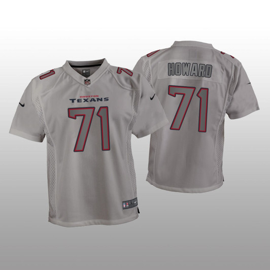 [FULLY STITCHED] Houston Texans Tytus Howard Gray Atmosphere Limited Football Jersey 