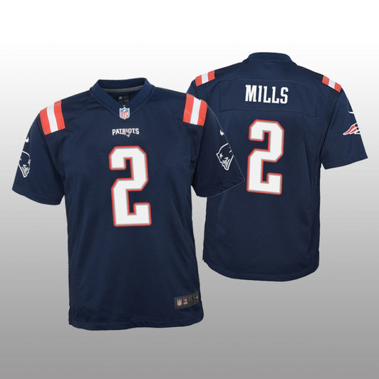 [FULLY STITCHED] New England Patriots Jalen Mills Navy Color Rush Style 2 Limited Football Jersey 