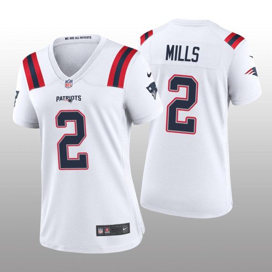 [FULLY STITCHED] New England Patriots Jalen Mills White Style 2 Limited Football Jersey 