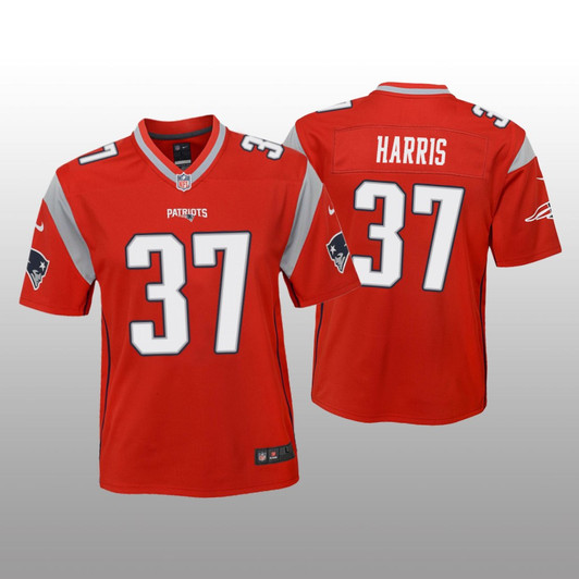 [FULLY STITCHED] New England Patriots Damien Harris Red Inverted Limited Football Jersey 