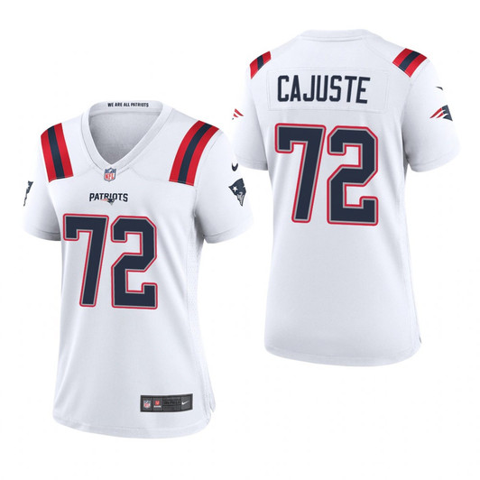 [FULLY STITCHED] New England Patriots Yodny Cajuste White Limited Football Jersey 