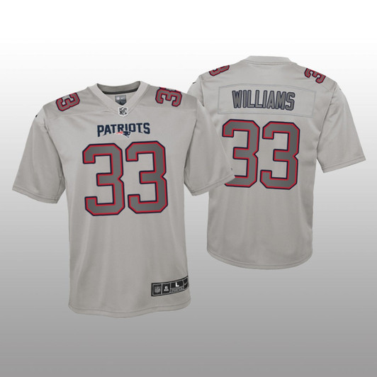 [FULLY STITCHED] New England Patriots Joejuan Williams Gray Atmosphere Limited Football Jersey 