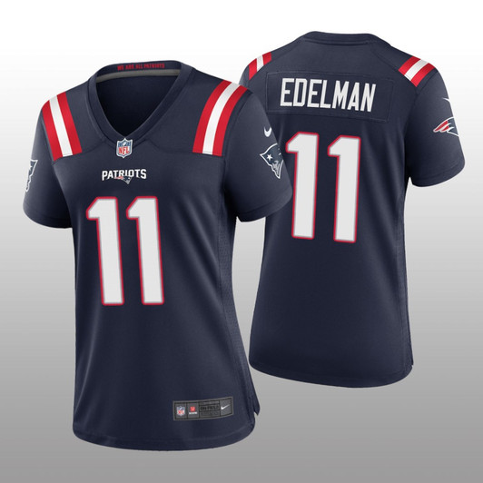 [FULLY STITCHED] New England Patriots Julian Edelman Navy Limited Football Jersey 