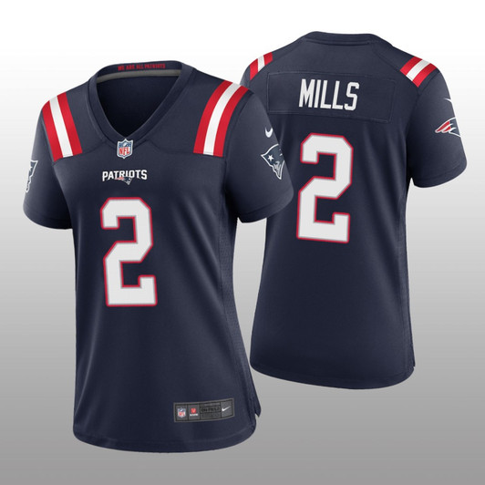 [FULLY STITCHED] New England Patriots Jalen Mills Navy Style 2 Limited Football Jersey 