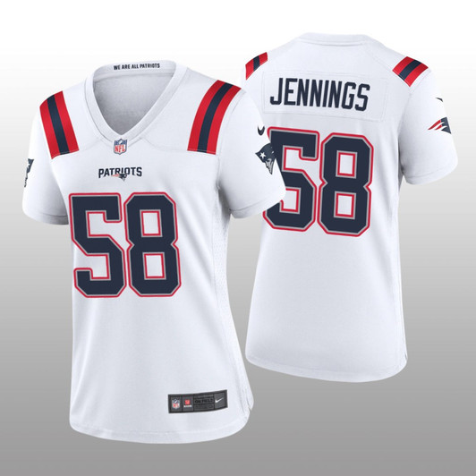 [FULLY STITCHED] New England Patriots Anfernee Jennings White Style 2 Limited Football Jersey 