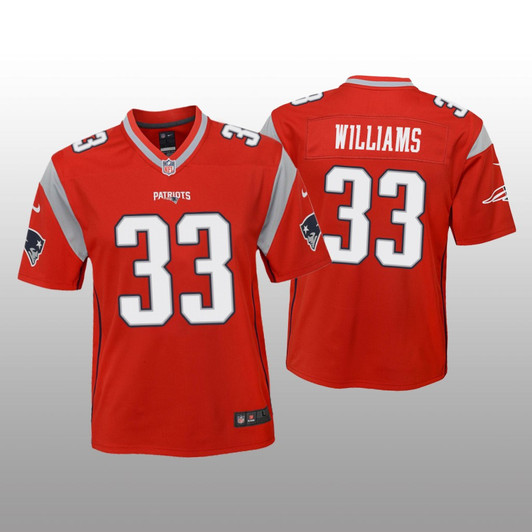 [FULLY STITCHED] New England Patriots Joejuan Williams Red Inverted Limited Football Jersey 