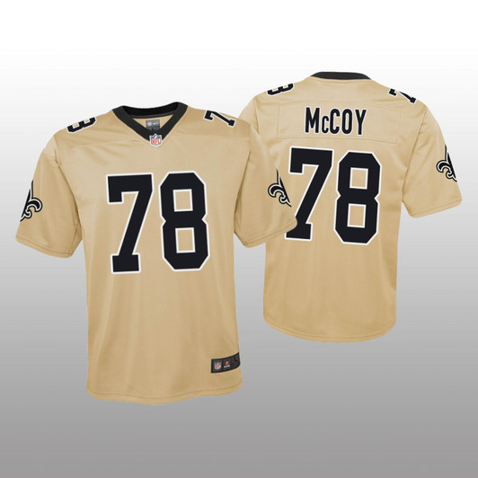 [FULLY STITCHED] New Orleans Saints Erik Mccoy Gold Inverted Limited Football Jersey 
