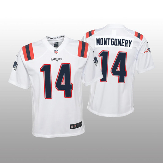 [FULLY STITCHED] New England Patriots Ty Montgomery White Limited Football Jersey 