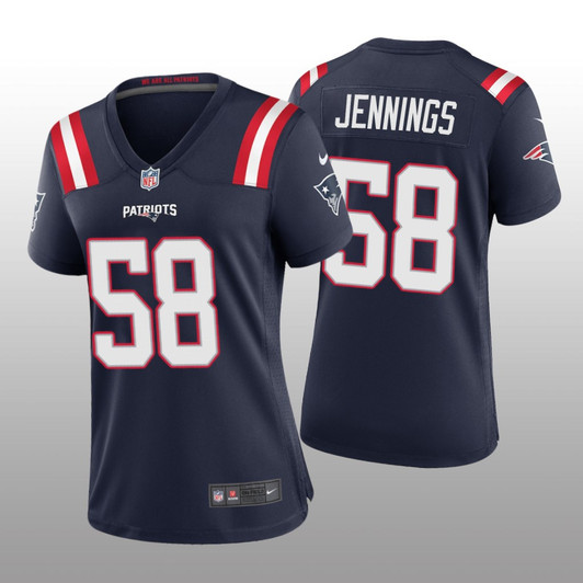 [FULLY STITCHED] New England Patriots Anfernee Jennings Navy Style 2 Limited Football Jersey 