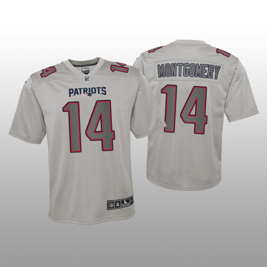 [FULLY STITCHED] New England Patriots Ty Montgomery Gray Atmosphere Style 2 Limited Football Jersey 