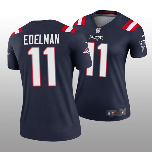 [FULLY STITCHED] New England Patriots Julian Edelman Navy Style 2 Limited Football Jersey 