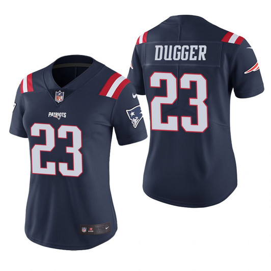 [FULLY STITCHED] New England Patriots Kyle Dugger Navy Color Rush Style 2 Limited Football Jersey 
