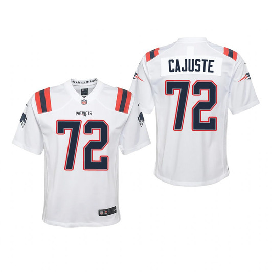 [FULLY STITCHED] New England Patriots Yodny Cajuste White Style 2 Limited Football Jersey 