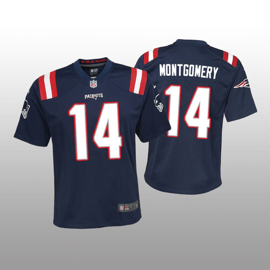 [FULLY STITCHED] New England Patriots Ty Montgomery Navy Style 2 Limited Football Jersey 