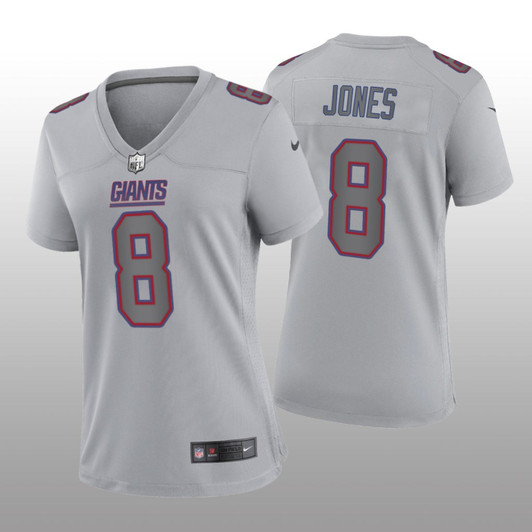 [FULLY STITCHED] New York Giants Daniel Jones Gray Atmosphere Limited Football Jersey 