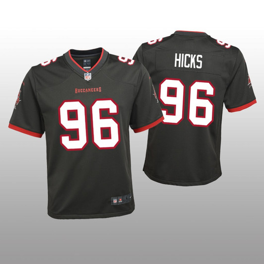 [FULLY STITCHED] Tampa Bay Buccaneers Akiem Hicks Pewter Alternate Style 2 Limited Football Jersey 