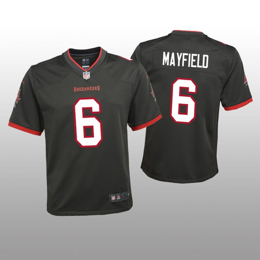 [FULLY STITCHED] Tampa Bay Buccaneers Baker Mayfield Pewter Alternate Style 2 Limited Football Jersey 