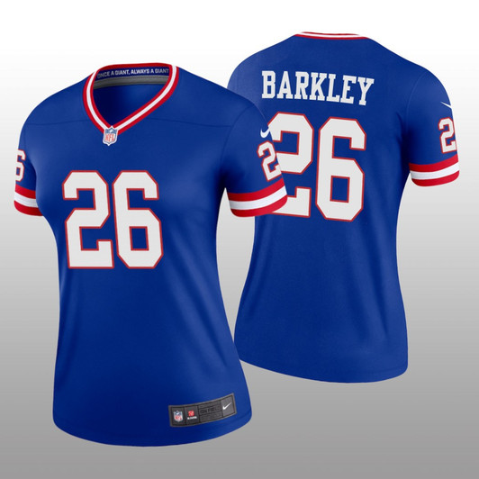[FULLY STITCHED] New York Giants Saquon Barkley Royal Classic Style 2 Limited Football Jersey 