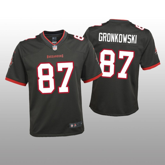 [FULLY STITCHED] Tampa Bay Buccaneers Rob Gronkowski Pewter Alternate Limited Football Jersey 