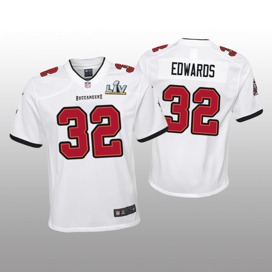 [FULLY STITCHED] Tampa Bay Buccaneers Mike Edwards White American Super Bowl LV Limited Football Jersey 
