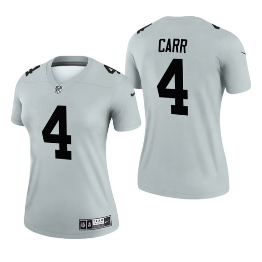 [FULLY STITCHED] Las Vegas Raiders Derek Carr Silver Inverted Limited Football Jersey 