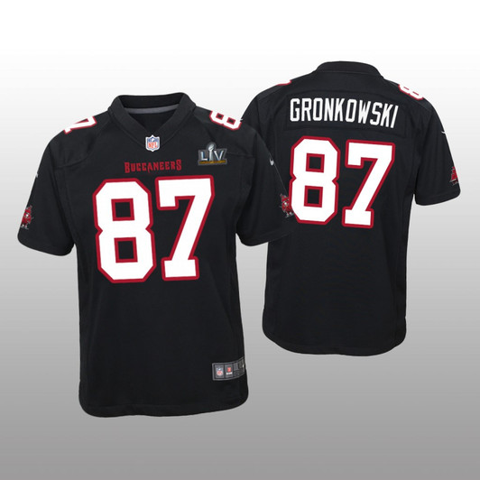 [FULLY STITCHED] Tampa Bay Buccaneers Rob Gronkowski Black American Super Bowl LV Limited Football Jersey 
