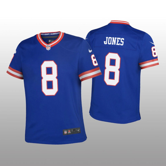 [FULLY STITCHED] New York Giants Daniel Jones Royal Classic Style 2 Limited Football Jersey 