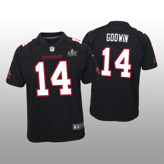 [FULLY STITCHED] Tampa Bay Buccaneers Chris Godwin Black Super Bowl LV Style 2 Limited Football Jersey 