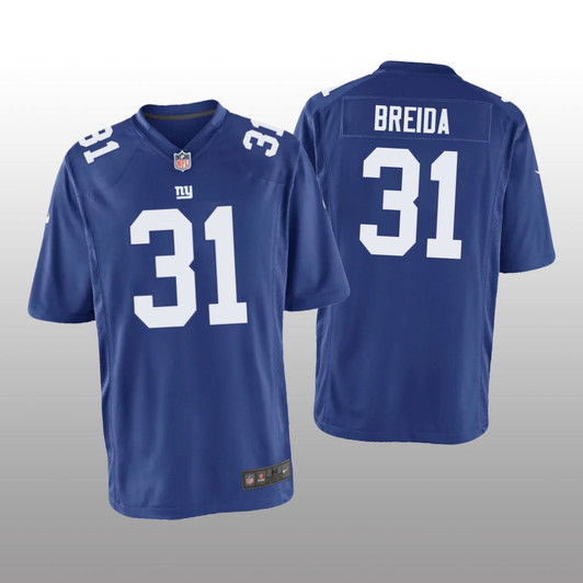 [FULLY STITCHED] New York Giants Matt Breida Royal Style 2 Limited Football Jersey 
