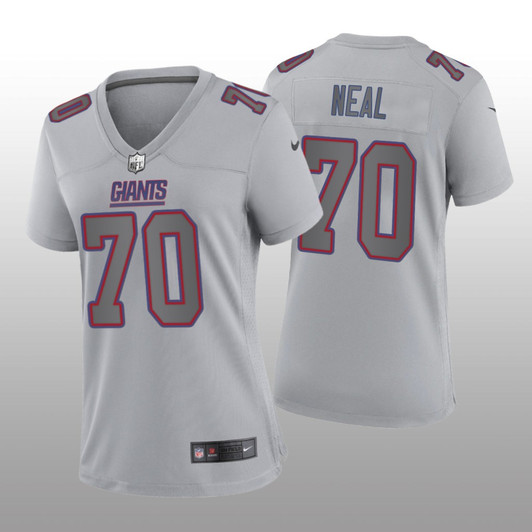 [FULLY STITCHED] New York Giants Evan Neal Gray Atmosphere Limited Football Jersey 